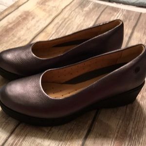 Clarks pewter colored wedge heel shoes. Size 8M. New without tags or box.